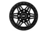 Rough Country 76 Series Wheel | Simulated Beadlock | Gloss Black | 17x9 | 8x170 | -12mm