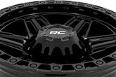 Rough Country 76 Series Wheel | Simulated Beadlock | Gloss Black | 17x9 | 8x170 | -12mm