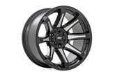 Rough Country 81 Series Wheel | One-Piece | Semi Gloss Black w/machined spokes | 20x9 | 8x180 | 0mm