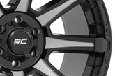 Rough Country 81 Series Wheel | One-Piece | Semi Gloss Black w/machined spokes | 20x9 | 8x180 | 0mm