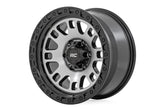 Rough Country 82 Series Wheel | One-Piece | Machined Semi Gloss Black | 17x9 | 6x5.5 | -12mm