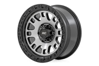 Rough Country 82 Series Wheel | One-Piece | Machined Semi Gloss Black | 17x9 | 6x5.5 | -12mm