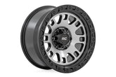 Rough Country 82 Series Wheel | One-Piece | Machined Semi Gloss Black | 17x9 | 6x5.5 | -12mm