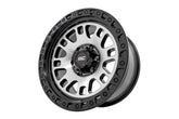 Rough Country 82 Series Wheel | One-Piece | Machined Semi Gloss Black | 17x9 | 5x4.5 | -12mm