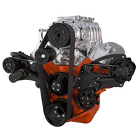 CVF Racing BBC Wraptor serpentine system for Roots blower, Stealth Black, B-454SC-WRAPTOR