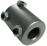 Borgeson Welded steel steering coupler. Fits 3/4in.-36 Spline X 3/4in. Double-D. 313449