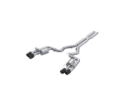 MBRP 2024+ For Mustang GT (S650) 3in Cat-Back Quad Tip - 4in Carbon Fiber Tips | S72553CF