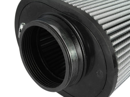 aFe Power MagnumFLOW Pro Dry S Air Filter 4in Flange x (9x6-1/2)in Base x (6-3/4x5-1/2)in Top (Inverted) x 6-1/8in Height | 21-91074