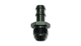 Vibrant -8 AN Male Flare to 3/8 in Hose Barb Straight Adapter Fitting | 6061 Aluminum, Anodized Black | 11212