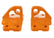 Ford Racing 2021+ Bronco Front Bumper Tow Hooks - Orange (Pair)