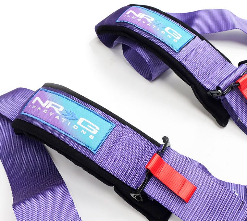 NRG SFI 16.1 5Pt 3 Inch Seat Belt Harness with Pads / Cam Lock - Purple