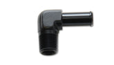 Vibrant 3/8 in NPT Male to 3/8 in Hose Barb 90 Degree Adapter Fitting | 6061 Aluminum, Anodized Black | 11235