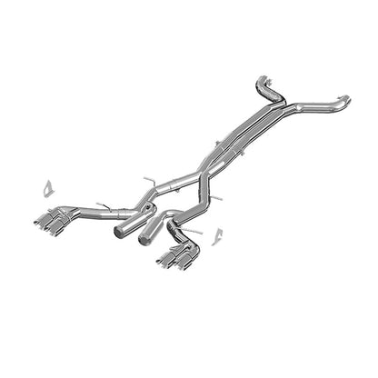 MBRP 2016-2024 Chevy Camaro V8 6.2L 6spd 3in T409 Race Dual Cat Back w/ 4.5in Quad Dual Wall Tips | S7033409