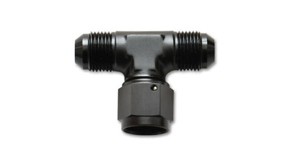 Vibrant -10 AN Tee Adapter Fitting with Female Swivel | 6061 Aluminum, Black | 10794
