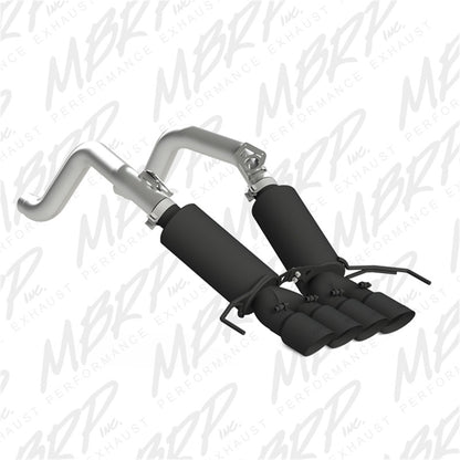 MBRP 14-19 Chevy Corvette V8 6.2L 3in Black Dual Cat Back w/ 4in Quad Dual Wall Tips | S7030BLK