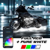 XK Glow XKmax RGBW 16pc addressable Motorcycle Underglow Light Kit
