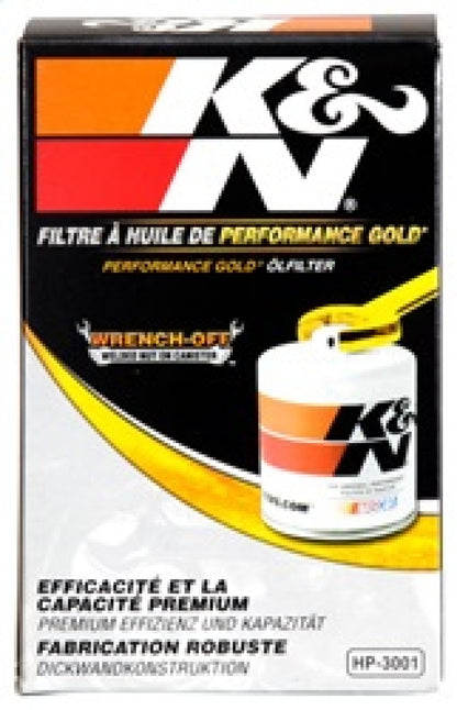 K&N Oil Filter | 3/4 In. - 16UNF-2B Thread | HP-3001