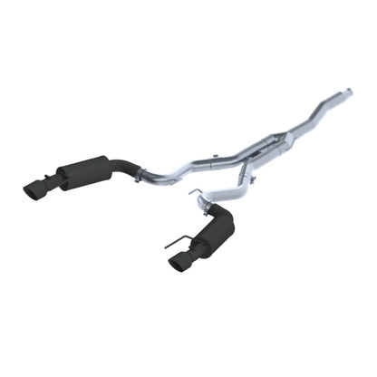 MBRP 2015-2026 Ford Mustang EcoBoost 2.3L Black 3in Cat Back Dual Split Rear Exit (Street Version) | S7274BLK