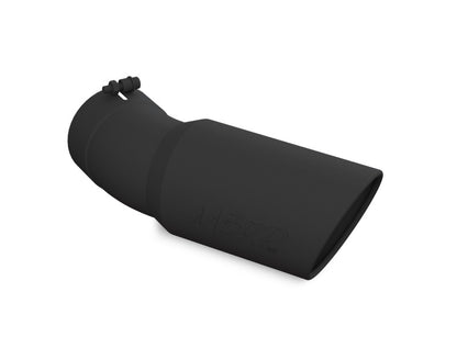 MBRP Universal Tip 6in OD 5in Inlet 15.5in Length 30 Deg Bend Angled Rolled End Black | T5154BLK
