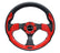 NRG Reinforced Steering Wheel (320mm) Blk w/Red Trim & 5mm 3-Spoke