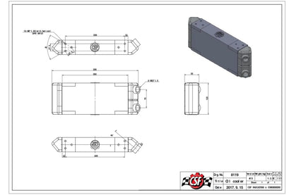 CSF Universal Dual-Pass Oil Cooler | 13x4.75x2.16in, M22x1.5, 8-Row | 8119