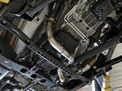 aFe Power Twisted Steel Y-Pipe 2-1/4in 409 Stainless Steel Exhaust System 2018 Jeep Wrangler (JL) V6-3.6L | 48-48026