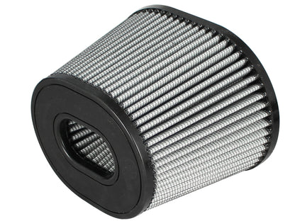 aFe Power MagnumFLOW Pro Dry S Air Filter 4in Flange x (9x6-1/2)in Base x (6-3/4x5-1/2)in Top (Inverted) x 6-1/8in Height | 21-91074