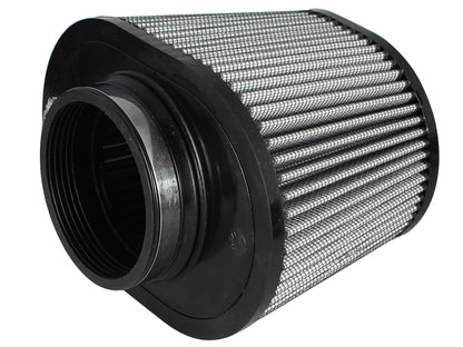 aFe Power MagnumFLOW Pro Dry S Air Filter 4in Flange x (9x6-1/2)in Base x (6-3/4x5-1/2)in Top (Inverted) x 6-1/8in Height | 21-91074