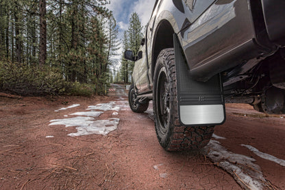 Husky Liners MudDog Universal Front Mud Flaps | 12 in Wide Black Rubber, Weighted | 55001