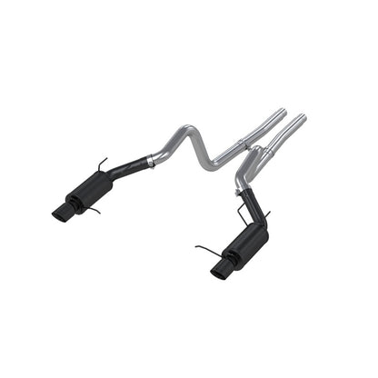 MBRP 11-14 Ford Mustang GT 5.0L 3in Cat Back Dual Split Rear Street Version 4in Tips - Black | S7258BLK
