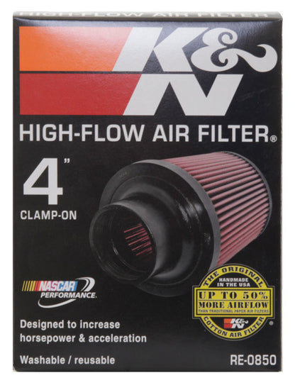 K&N Universal Air Filter | Round Tapered, 4in Flange, 6in Tall | RE-0850