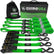 Rhino USA Medium Duty Ratchet Strap Tie-Down 4-Pack (Green)