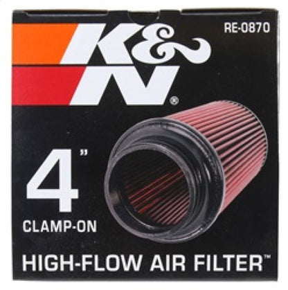 K&N Universal Air Filter | Round Tapered, 4in Flange, 9in Tall | RE-0870