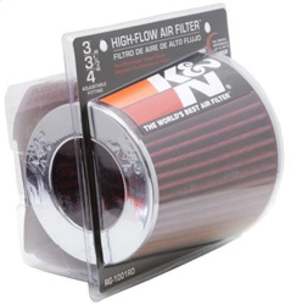 K&N Universal Air Filter | Round Tapered, 4in Flange, 5.5in Tall | RG-1001RD