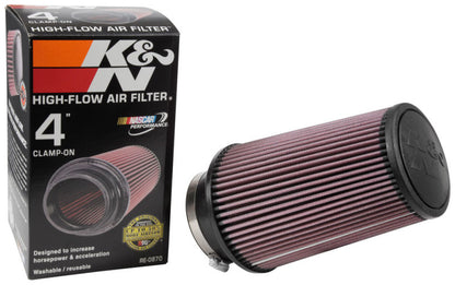 K&N Universal Air Filter | Round Tapered, 4in Flange, 9in Tall | RE-0870