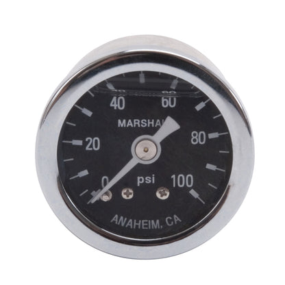 Russell Fuel Pressure Gauge 0-100 psi Liquid-Filled | 1/8 in. NPT Male, Chrome | 650340