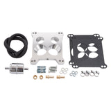 Edelbrock Edelbrock Square-bore Carb to Spread-bore Manifold Adapter Kit with fuel filter 2697