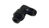 Vibrant -8 AN Male Flare to Male -8 AN ORB Swivel 90 Degree Adapter Fitting | 6061 Aluminum, Anodized Black | 16964