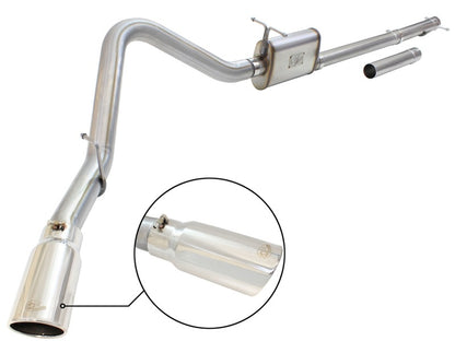 aFe Power MACHForce XP Exhaust 3in-3.5in Stainless Steel Single Side Exit Cat-Back with Polished Tip 99-04 Ford F-250 V8 5.4L/6.8L | 49-43076-P