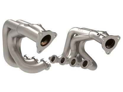 aFe Power Twisted 304 Stainless Steel Header 2020 Chevy Corvette (C8) 6.2L V8 - Titanium Ceramic Coated | 48-34148-T