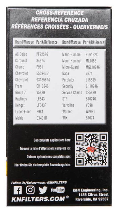K&N Oil Filter | Cartridge | HP-7027