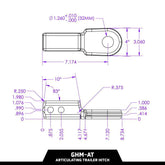 Gen-Y 2in Shank 4500 KG Australian Tounge/Ball Mount 32mm Hole Articulating Trailer Hitch