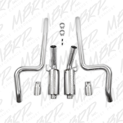 MBRP 11-14 Ford Mustang GT 5.0L Dual Split Rear Street Version T409 3in Cat Back Exhaust System | S7258409