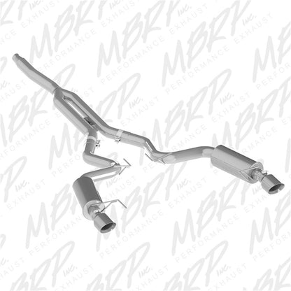MBRP 2015-2026 Ford Mustang EcoBoost 2.3L Alum 3in Cat Back Dual Split Rear Exit (Street Version) | S7274AL