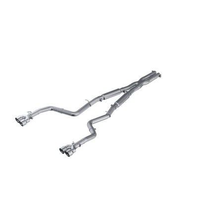 MBRP 15-16 Dodge Challenger RT 5.7L Aluminized Steel 3in Dual Rear Cat-back Quad Tips - Street | S7115AL