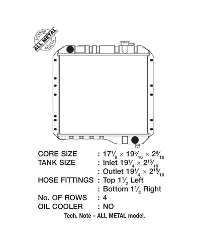 CSF Heavy-Duty 4-Row All-Metal Radiator — 1970-1980 Toyota Land Cruiser | 3.9L & 4.2L | 2888