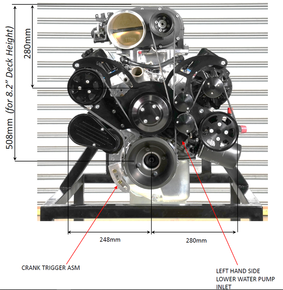 CVF Racing Black Diamond Wraptor serpentine system for Harrop TVS2650 on Small Block Ford 289/302, BD-302SCH-WRAPTOR