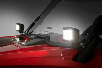 LED Light Kit | Cage Mount | 2" Chrome Pair | Wide Angle | Honda Talon 1000