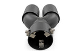 Exhaust Tip | Black | Red RC Logo | 2.5-3 Inch Pipe Single Inlet | Dual Outlet