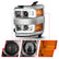 ANZO 2015-2016 Chevrolet Silverado Projector Headlights w/ Plank Style Design Chrome w/ Amber